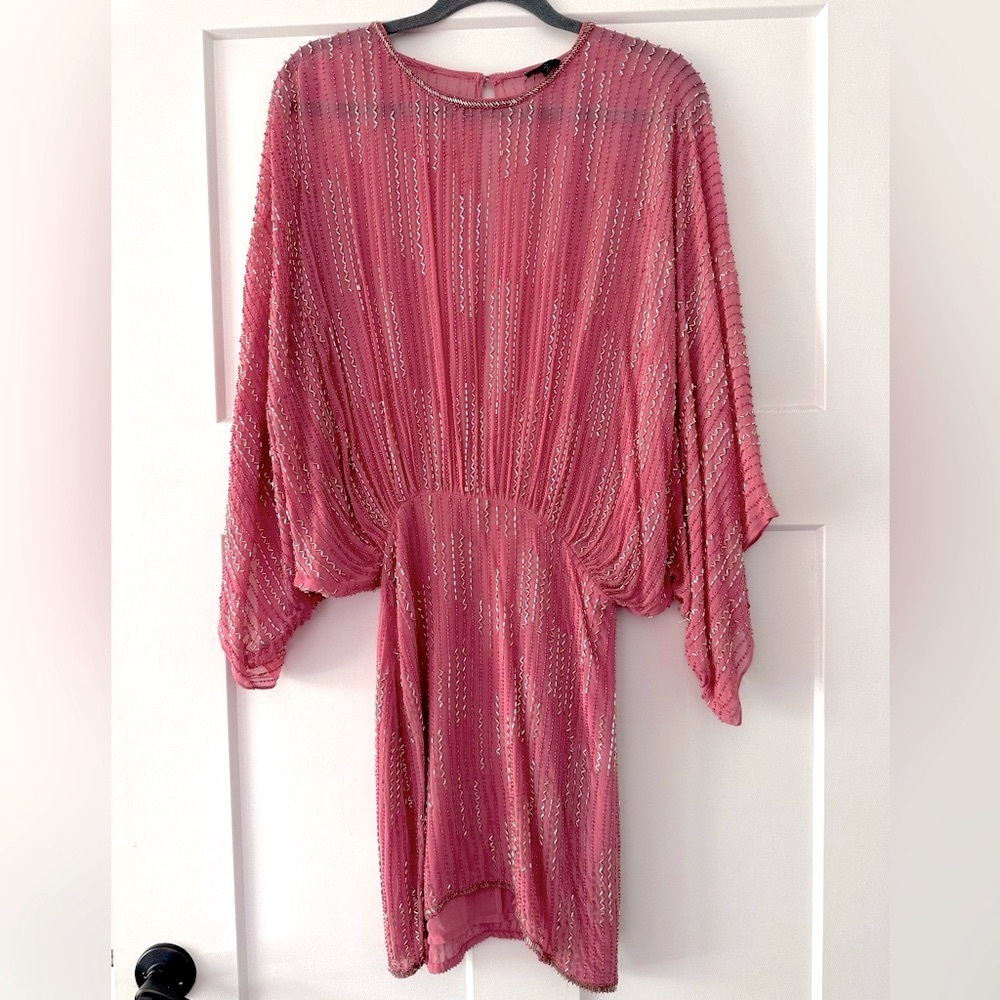 NBD from Revolve Beaded Pink Batwing dress